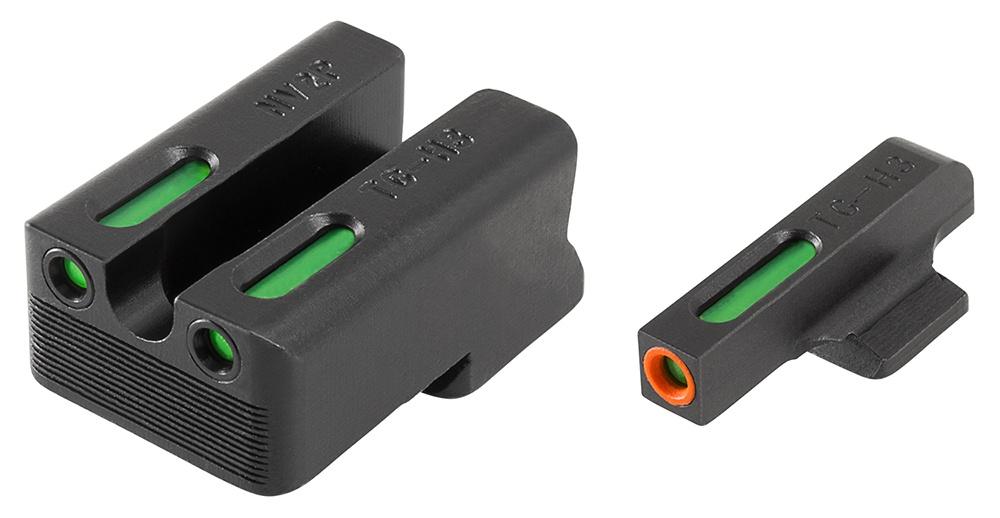 Truglo TFX Pro Tritium/Fiber-Optic Day/Night Sights Fit Novak LoMount cut .270 front / .500 rear – Orange Outline Front/Rear Green