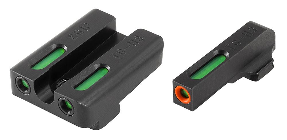 Truglo TFX Pro Next Gen Tritium & Fiber Optic Xtreme Handgun Sight – Sig Sauer #6 front / #8 rear – Orange Outline Front/Rear Green