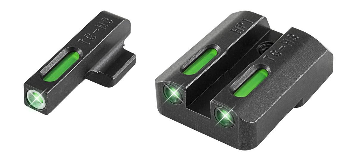 Truglo TFX Tritium/Fiber-Optic Day/Night Sights Fit Taurus MIllennium 62 709 Slim / 740 Slim – White Outline Front/Rear Green/