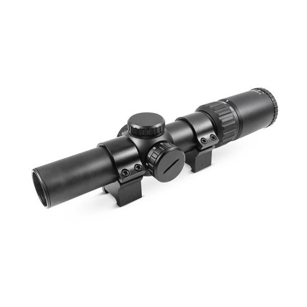Truglo OPTI-SPEED Crossbow Scope with Weaver Style 30mm Rings – 1-4x24mm Illuminated BDC Reticle Black Matte