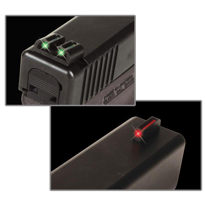 Truglo Fiber-Optic Sights (High) Fit Glock 20 21 25 28 29 30 31 32 37 40 and 41 – Front Red/Rear Green