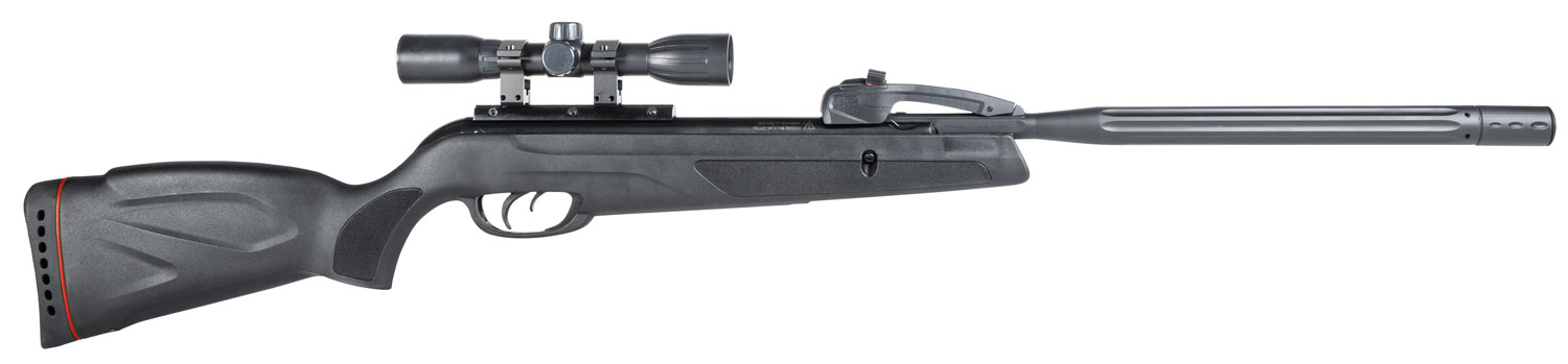 Gamo 6110068754 Swarm Whisper Gas Piston 177 10 Shot Fluted Polymer Jacketed Rifled Steel Barrel w/Whisper Noise Dampening, Non-Slip Textured All Weather Stock & Forearm Includes Gamo 4x32mm Scope