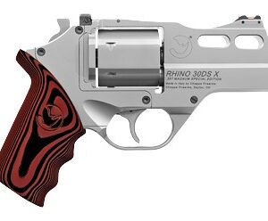 Chiappa Firearms 340353 Rhino 30DSX 357 Mag 6 Shot 3" Stainless Steel Barrel & Cylinder, Stainless Alloy Frame, Black/Red G10 Grip