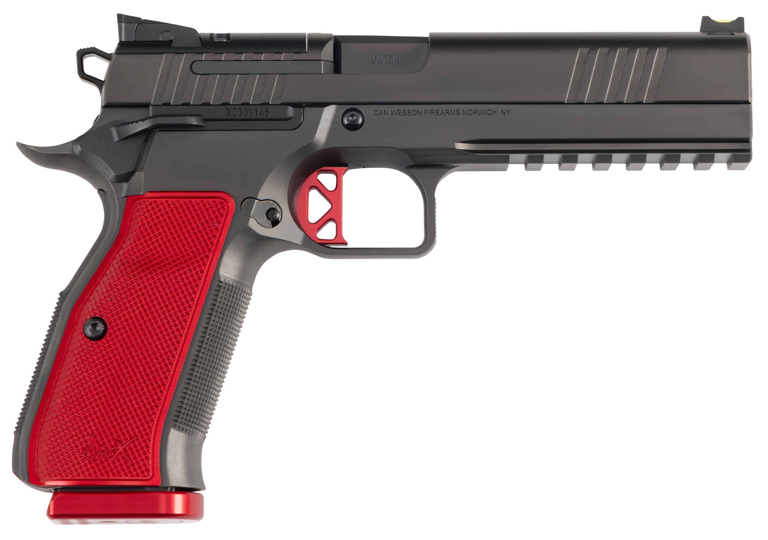 DAN WESSON DWX 9MM 5 OR RAIL RED GRIPS 19RD
