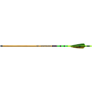 Black Eagle Vintage Traditional Arrows .005 400 Green/Yellow Feathers 6 pk.