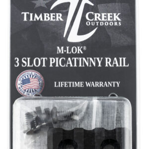 Timber Creek Outdoors M3SPRBL M-LOK 3 Slot Picatinny Rail Black Anodized
