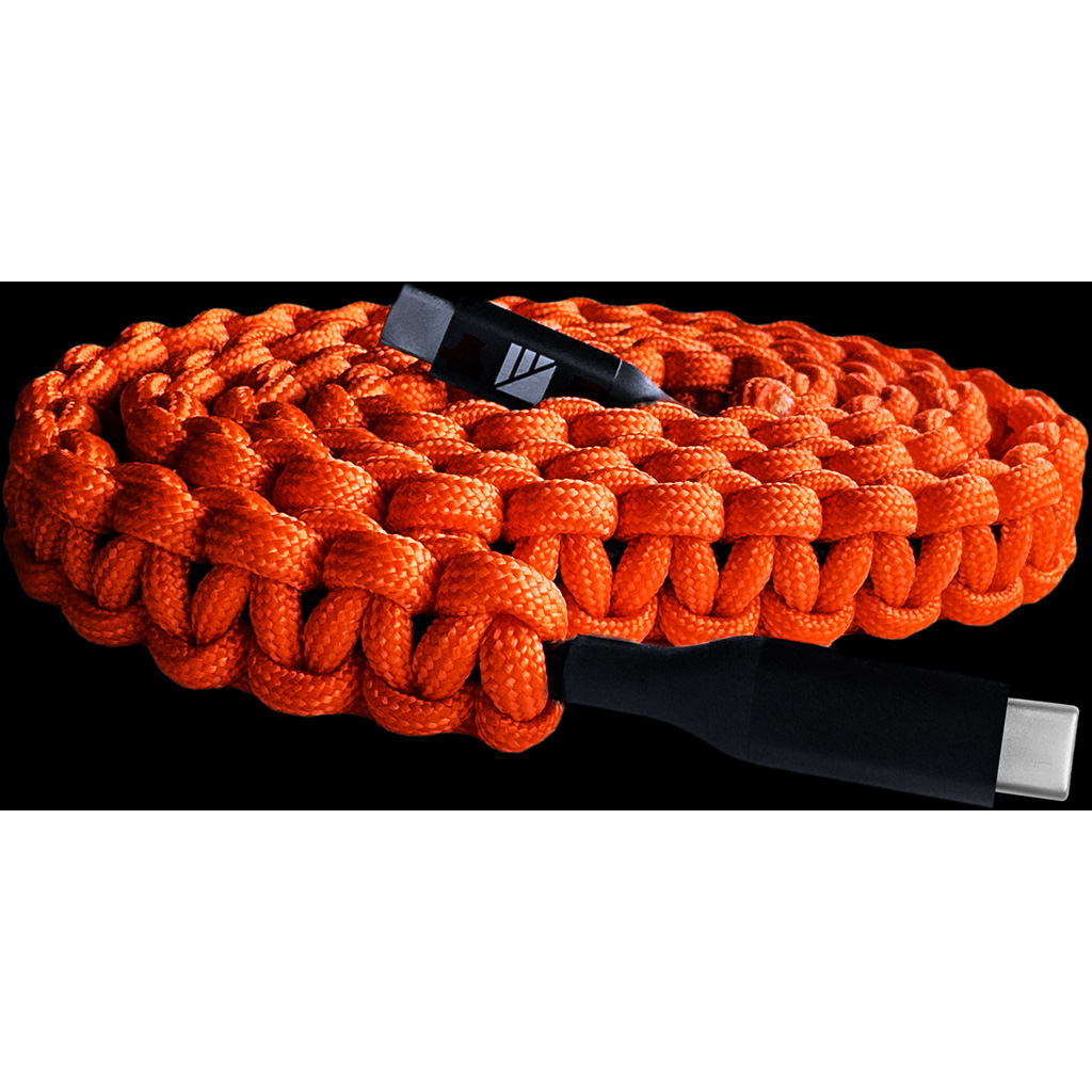 Dark Energy USB C to C Paracord Cable Orange - Image 2