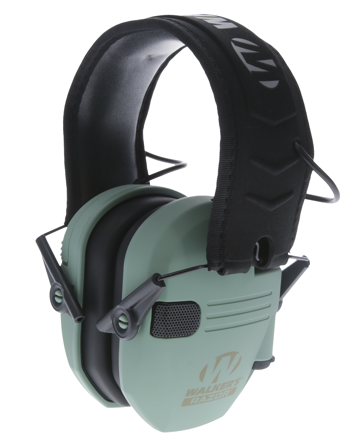 Walker's GWPRSEMSGN Razor Slim Electronic Muff 23 dB Over the Head Sage Green/Black Polymer