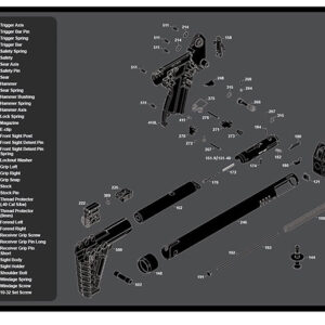 TekMat TEKR36KELSUB2 Kel-Tec SUB2000 Cleaning Mat Black/White Rubber 12"x36" Kel-Tec SUB2000 Parts Diagram