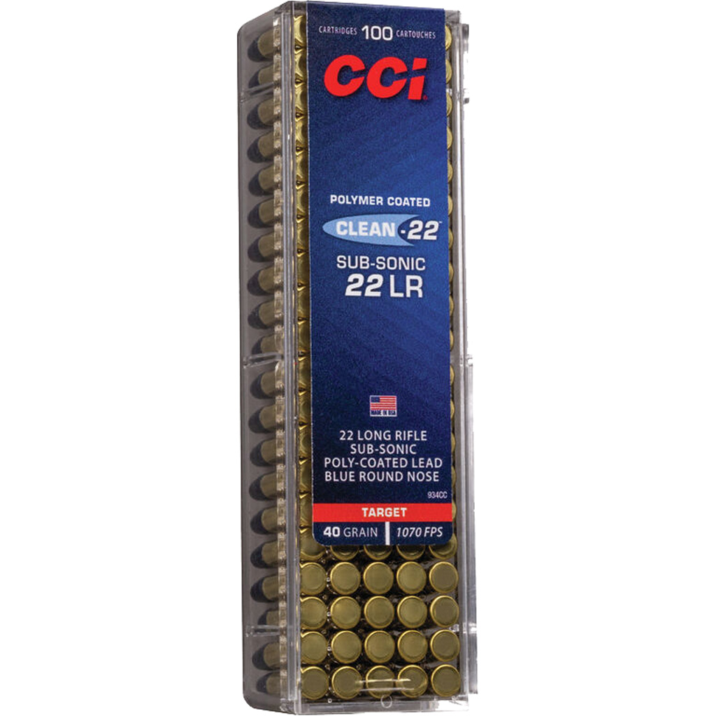 CCI Clean22 Rimfire Ammo .22 LR 40 gr Blue LRN - 100 Rounds