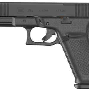 Glock UV2150203MOS G21 V MOS Full Size 45 ACP 13+1 4.61" Black GMB Barrel, Black nDLC Steel Optic Ready/Serrated Slide, Black Polymer Frame w/Accessory Rail, Textured Polymer Grip, Ambidextrous