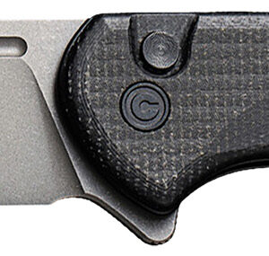 Civivi Knives C21006-1 Conspirator  3.48" Folding Plain Gray Stonewashed Nitro-V Steel Blade, Black Textured Micarta Handle