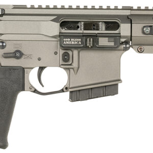 Patriot Ordnance Factory 2173 P15 Constable 5.56 NATO 30+1 10.50" M-LOK Handguard, Tungsten Cerakote Aluminum Receiver w/Picatinny Rail, Black Polymer MFT Blade Stabilizer, MFT Grip
