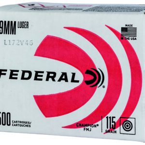 Federal Champion 9mm Luger 115gr FMJ - 500 Rounds Bulk
