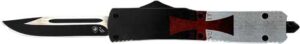 TEMPLAR KNIFE SLIM OTF TEMPLAR - FLAG 3.1" BLACK DROP POINT