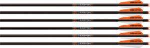 EASTON XBOW BOLT 9MM CARBON - 20" W/3" VANES HALF MOON 6-PK