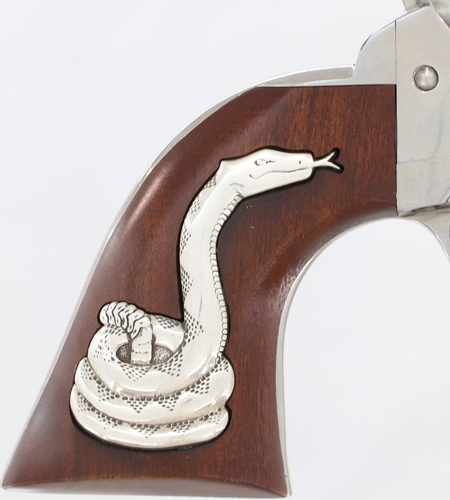Cimarron Man w/No Name .357 Magnum Frontier Revolver - 4.75" Silver Snake