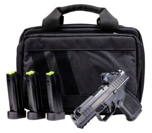 Rost Martin RM1CBLKOSP10CA(COMP)-P RM1C Comp Bundle *CA Compliant Compact Frame 9mm Luger 10+1 4" Compensated Barrel, Black Nitron Steel Integrated Compensator/Serrated w/Optic Slide, Black Polymer Fr