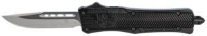 CobraTec Knives SBCTK1SDNS CTK-1  Small 2.75" OTF Drop Point Plain D2 Steel Blade/Black Aluminum Handle Features Glass Breaker Includes Pocket Clip