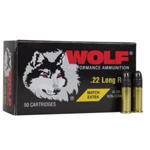 Wolf Match Target Ammo 22 Long Rifle 40gr Lead Round Nose - 22 Long Rifle 40gr Lead Round Nose 50/Box