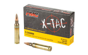 PMC Ammunition X-TAC, 5.56x45mm NATO, 55 Grain, Full Metal Jacket, Brass, Centerfire Rifle Ammo, 20, 556X
