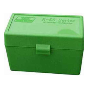 MTM Case-Gard 50 Flip Top Rifle Ammo Box for Large Magnum Calibers Green