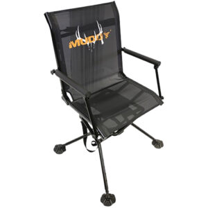 Muddy Swivel Ground Chair with Adjustable Legs - Black
