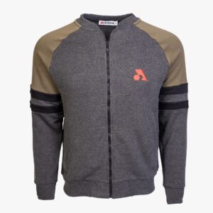 Arsenal Large Gray / Khaki Cotton-Poly Standard Fit Classic Crew Zip-Up Jacket