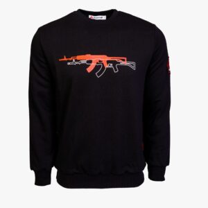 Arsenal X-Large Black Cotton-Poly Standard Fit Graphic Pullover Sweater