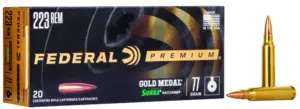FEDERAL GOLD MEDAL RIFLE AMO 223 REM 77GR BTHP 20RD (10 BOX CASE)