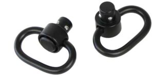 BULLDOG DELUXE QD PUSH BUTTON SWIVEL SET 1.25 IN BLK STEEL ( 20 PER CASE )