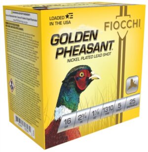 FIOCCHI GOLDEN PHEASANT AMO 16GA 2.75 IN 1 1/8 OZ #5 1310FPS 25-RD ( 10 BOXES PER CASE )