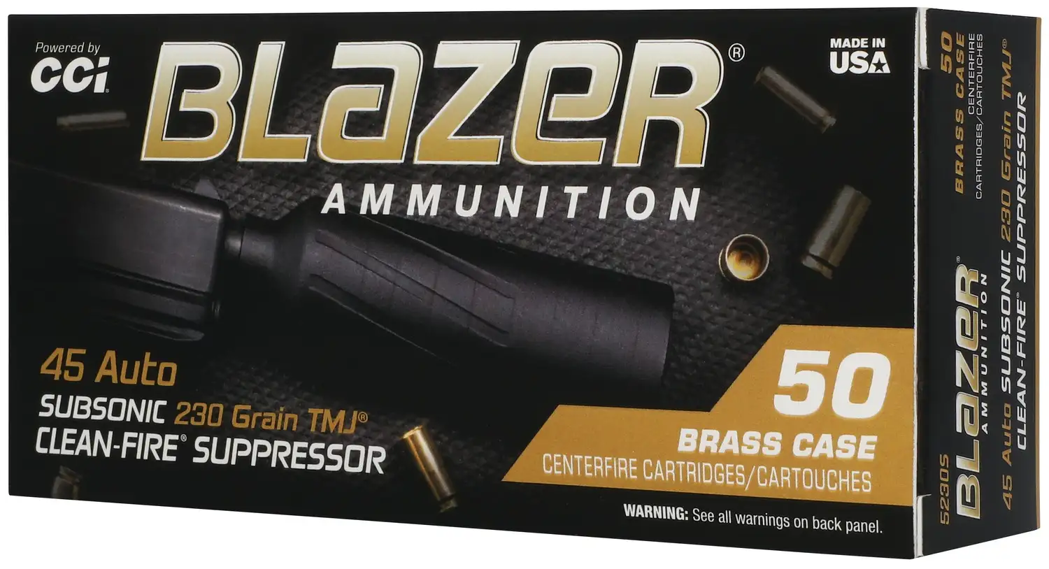 CCI Blazer 45 ACP 230GR TMJ Clean-Fire Ammunition