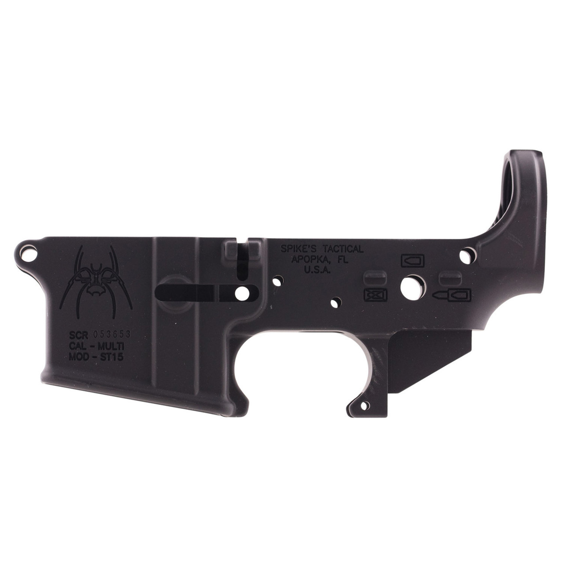 Spikes Tactical Stripped Lower Receiver - Spider Logo