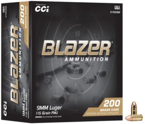 CCI Blazer Brass 9mm 115GR Full Metal Jacket Ammo