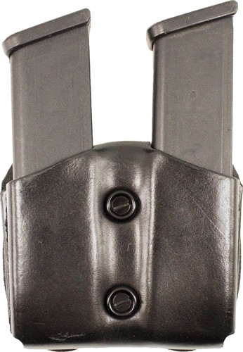 DeSantis Double Mag Pouch OWB - Leather Single Stack 9/40