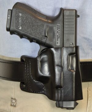 DeSantis E-Gat Slide Holster for Glock 19 - OWB RH Leather
