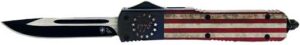 Templar Knife Slim OTF Betsy - Ross Flag 3.1" Black Drop Point