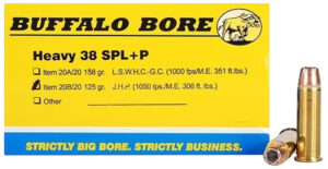 Buffalo Bore 38 Special +P 125gr Hollow Point Ammunition