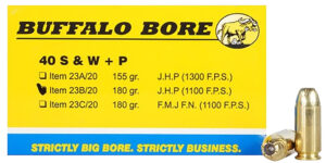 Buffalo Bore 40 S&W +P 180gr JHP Ammunition - 20 Rounds
