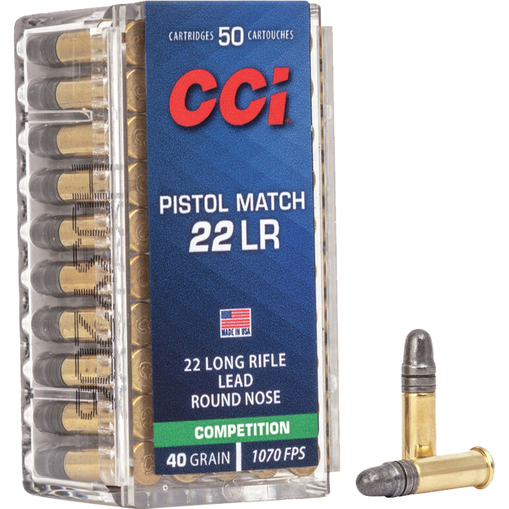 CCI Pistol Match Rimfire Ammo .22 LR 40 gr LRN - 50 rd