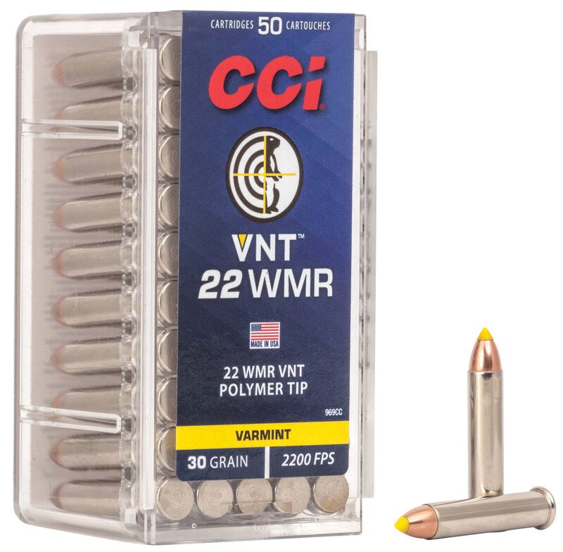 CCI Rimfire Ammo .22 WMR 30GR VNT - 50RD Box