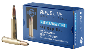 PPU 7.65X53 Argentine SP 180gr Rifle Ammunition - 20rd Box
