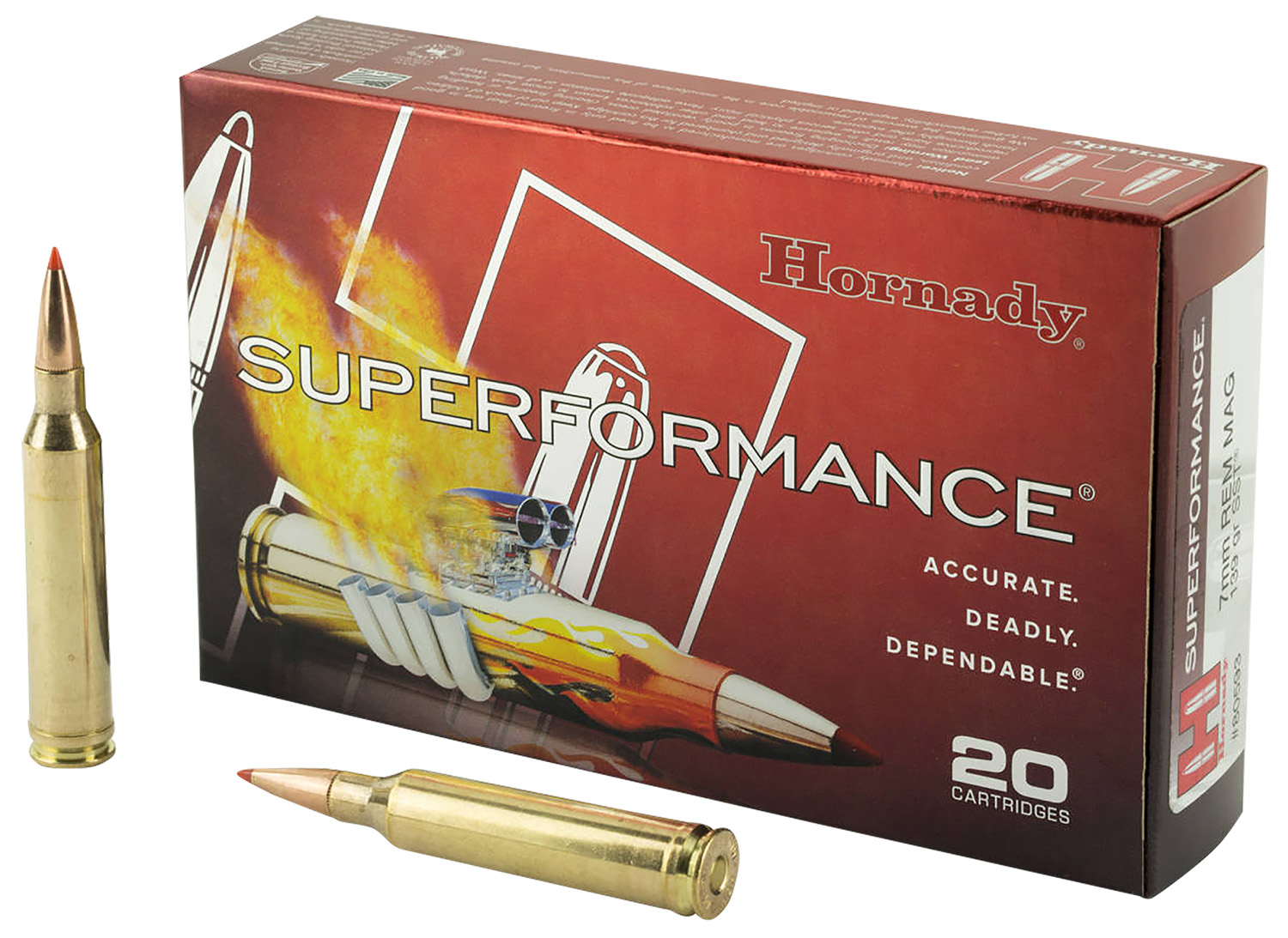 Hornady 80593 Superformance 7mmRemMag 139gr Super Shock Tip 20 Per Box/10 Case