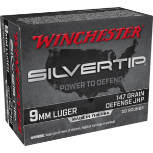 Winchester Silvertip 9mm Luger Handgun Ammunition 147gr JHP