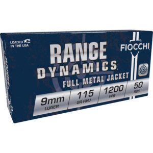 Fiocchi Range Dynamics 9mm Luger Handgun Ammunition 115 gr