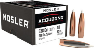Nosler .338 Cal 250gr AccuBond Bullets - 50ct