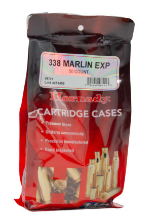 Hornady 338 Marlin Unprimed Brass - 50 Count