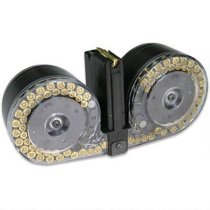 RWB 100RD Dual Drum Magazine for AR-15 - Black/Clear