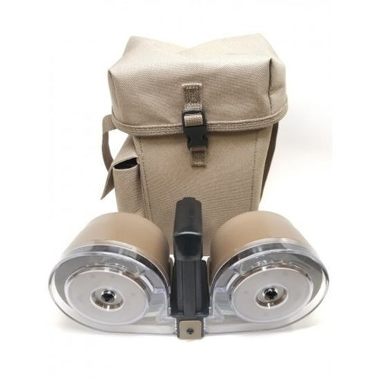 RWB AR-15 100-Round Dual Drum Magazine - Tan Clear Front